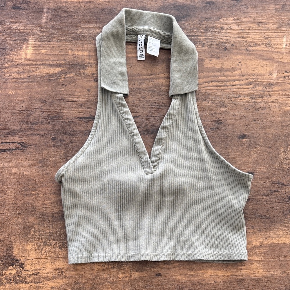 Sage Ribbed Crop Top